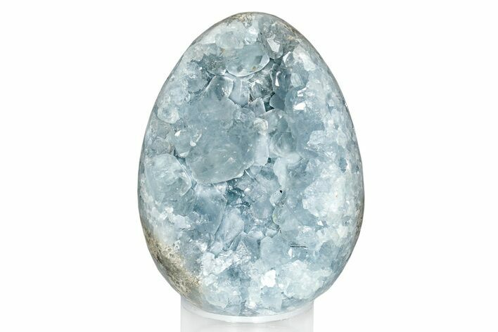 Crystal Filled Celestine (Celestite) Egg Geode - Madagascar #274378